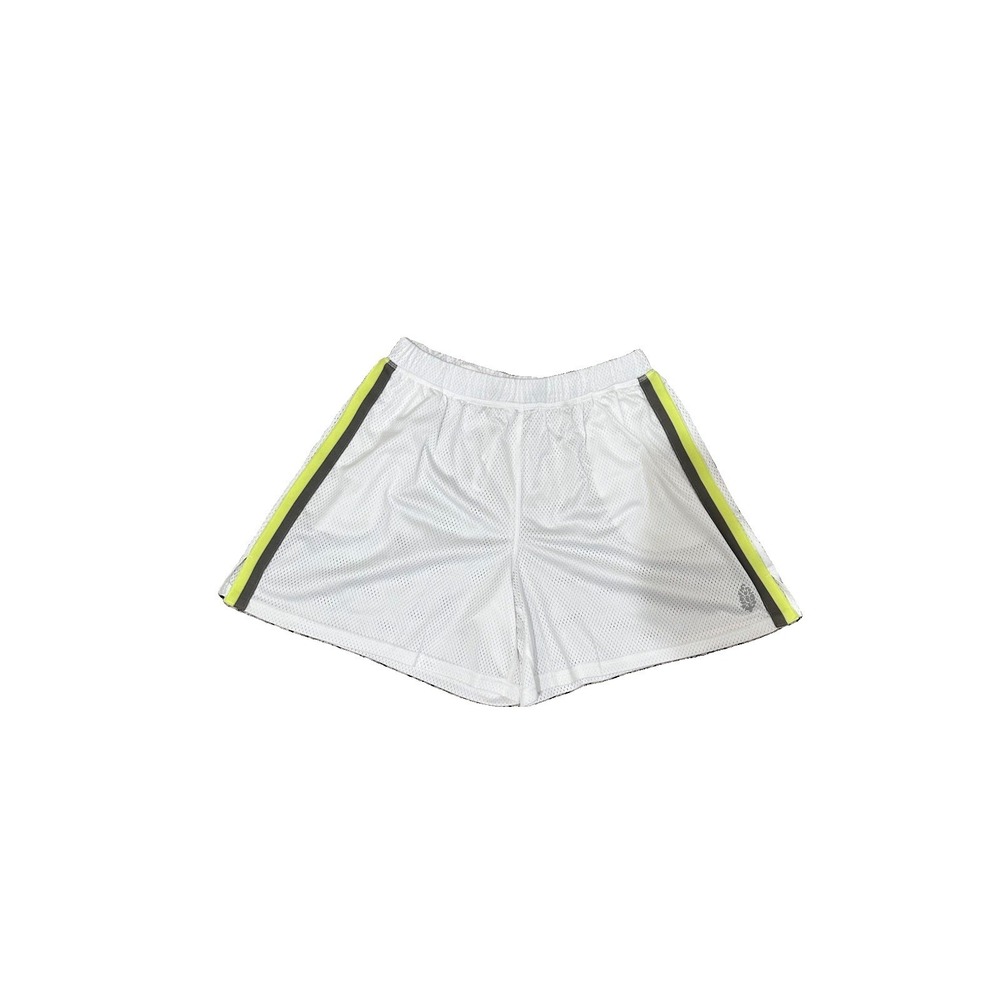 FP Movement Free People Womens White Mesh Athletic Shorts Neon Stripe NWOT XS